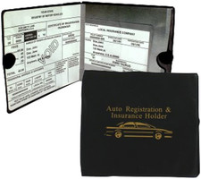 Set of 4 Auto Car Registration Insurance Holder Wallet - Document Id Black Case