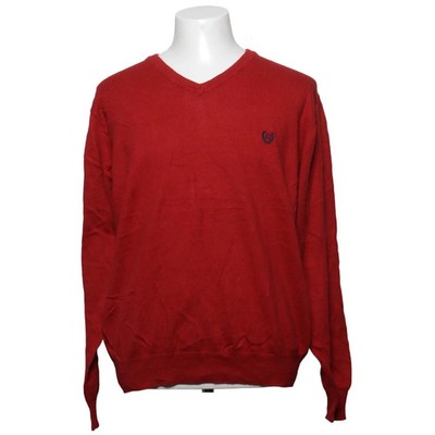 Chaps, Strickpullover, Größe: L, Rot, Kaschmir/Baumwolle, Print, Feinstrick #JUo