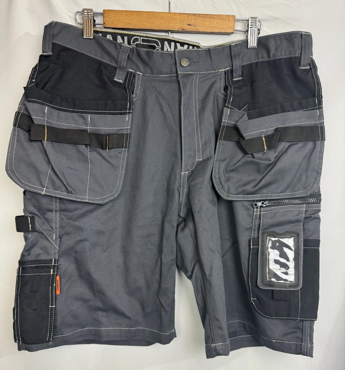 Jobman Workwear Trade Casual Gray Cargo Shorts Mens C54 36 Waist