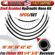 Hydraulic Hose Kit 16" 36" 38" 42" 42 for Fisher XV2 Snowplow 1/4" 3/8" Receiver