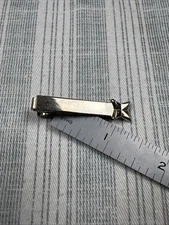 VTG Silver Tone Tie Clip Tie Bar, Skinny Tie Width NOS #0378