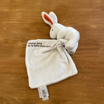Doudou et Compagnie Lapin Blanc Gris Orange Hôpital Privé Seine Saint Denis Sant - Photo 1/4