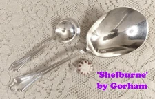 Shelburne (1914) ~ Berry / Casserole Spoon & Bouillon Spoon~ Gorham Silverplate