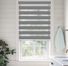 CHICOLOGY Zebra Roller Shade, Basic Slate, 70in W x 72in