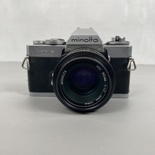 Minolta XD5 35mm SLR Camera W/ MD ROKKOR-X 50mm 1:1.7 Lens Black  Silver VTG