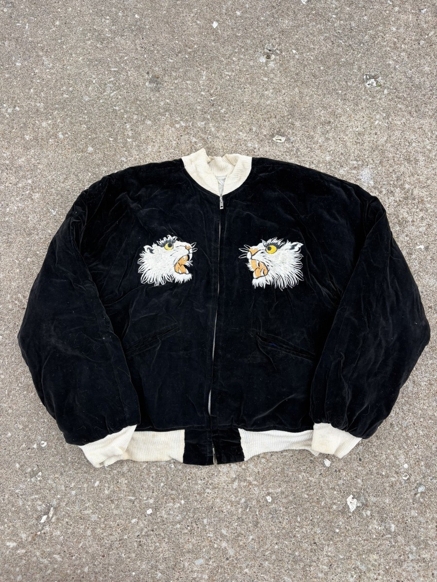 Vintage 1950s Japanese Souvenir Tour Jacket Reversible Small
