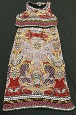 Bila Women’s XL Maxi Dress Bohemian Boho Paisley Purple Geometric Hippie A28