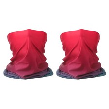 2pcs Summer Neck Gaiter Sun Protection Face Mask for Cycling, Red-green