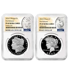 2024-S $1 Proof Morgan and Peace Silver Dollar 2pc Set NGC PF69UC FR Morgan