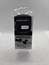 Foster Grant MicroVision Folding Reader Glasses New with Case +1.25