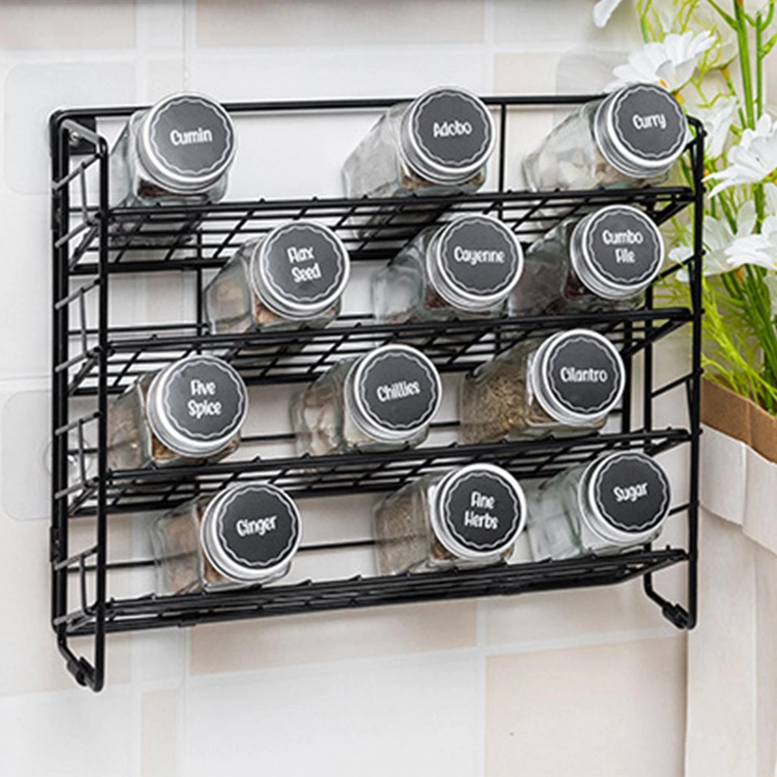 Spice Rack Seasoning Bottle Rack Organizer Wall Mount and Countertop Folding
Opens in a new window o