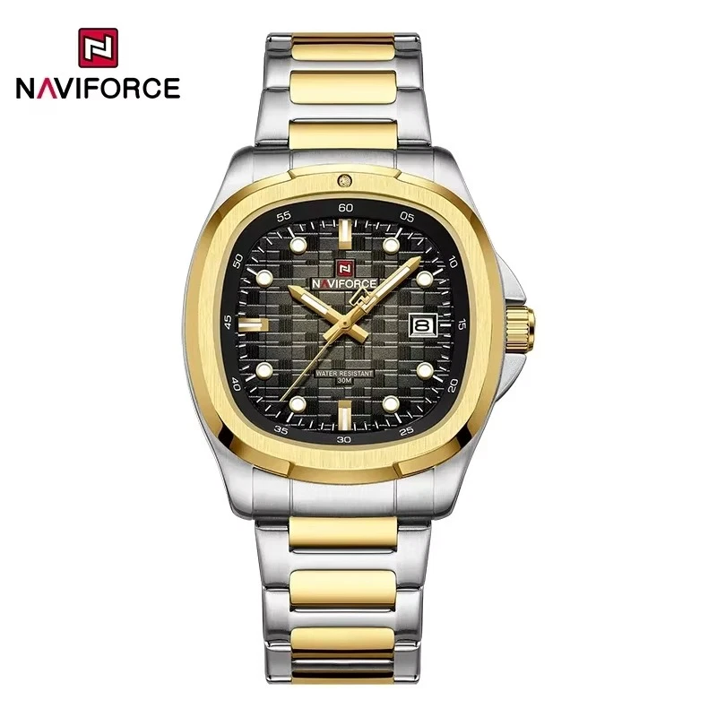 NAVIFORCE Stainless Steel Luminous Date Display Waterproof 30m Luxury Men Watch - Image 3 of 4