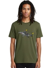 Robo-Shark Mens Graphic Tee, 100% Cotton, Casual Summer Wear