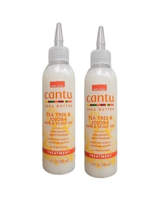 Cantu Teebaum & Jojoba Haar- & Kopfhautöl 180 ml schützt 2er Pack