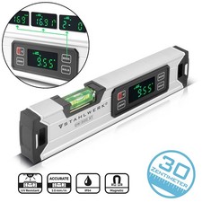 STAHLWERK Niveau à bulle numérique 300 mm Aluminium Niveau à bulle magnétique