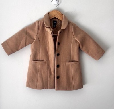 GAP Baby & Toddler Camel Lined PeaCoat 12-18 Months Mid Length