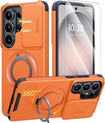 For Samsung Galaxy S A Series Case Ring Stand Camera Cover Shockproof + Glass