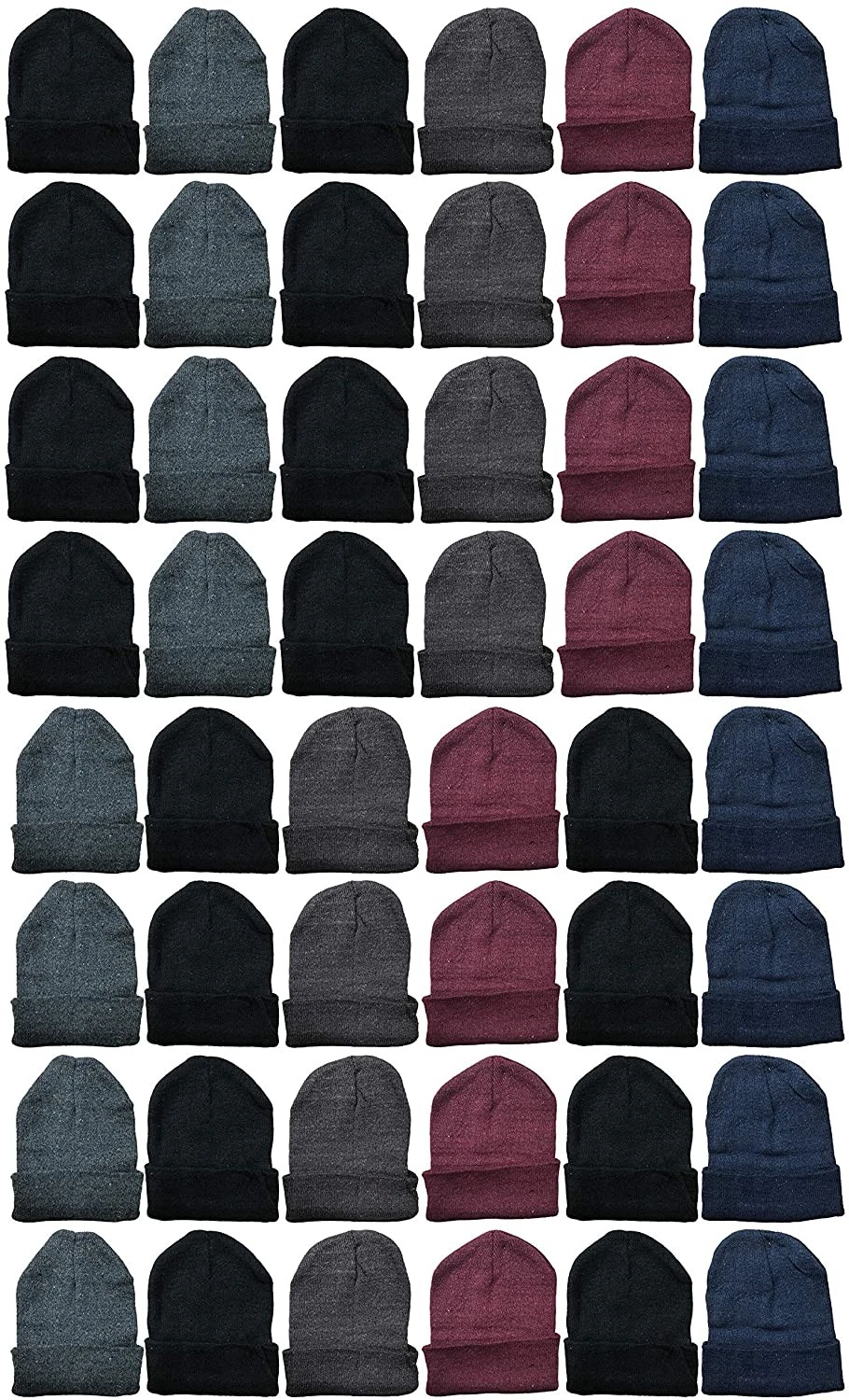 Yacht & Smith 72 Pack Colorful Winter Beanies for Men&Women, Cold Resistant