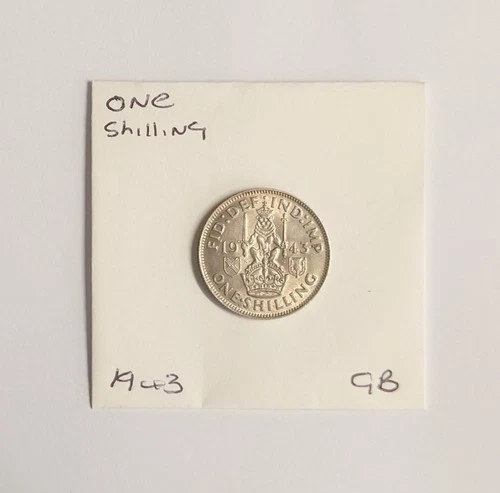 Photo of a 1943 George VI Shilling from an eBay listing that sold on Jun 19, 2026