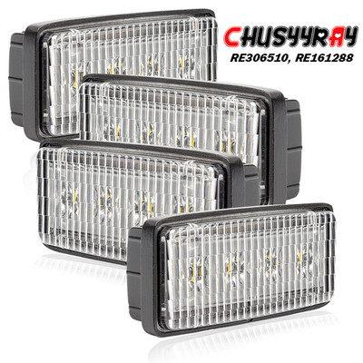 4PCS Headlight Led Hood Light For  Deere 4050 4250 #RE306510 R161288 RE37450