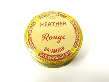 VINTAGE HEATHER CO. TIN ROUGE CONTAINER UNUSED INCLUDES ORIGINAL CONTENTS U.S.A.