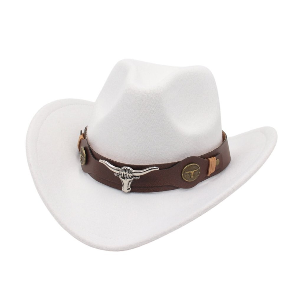 8678 Men Western Cowboy-hat With Bull-horn-strap - Classic Wild-west Cowgirl Red Western Cowboy, Cowgirl Hat, Bull Horns Strap, Men Women  main image 4