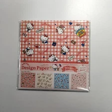 Hello Kitty Origami Design Paper Set 20 Sheets Sanrio Japan Cute Craft Scrapbook