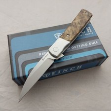 Finch Widowmaker Bolster Lock Burlwood Folding 154CM Pocket Knife WM204