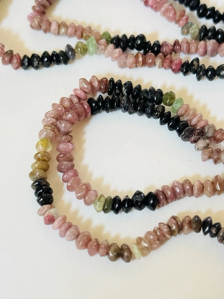 Tourmaline Strand Necklace Natural VtG Strand Wrap Beaded Strand Multicolor Rare - Image 4 of 4