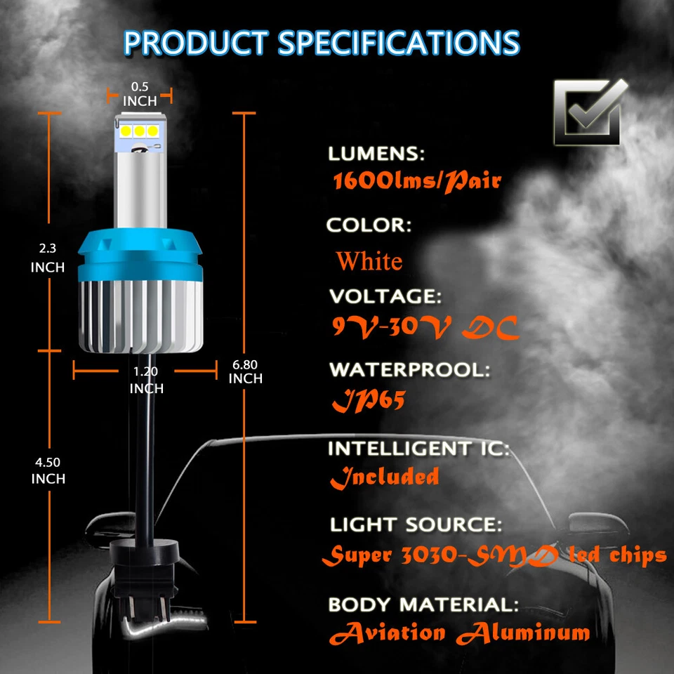 CSP 3157 LED Backup Reverse Light Bulbs White for Chevy Silverado 1500 1999-2013 - Image 4 of 4