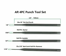 4PC Roll Pin Punch Tool set All Alloy Steel Heat Treated 