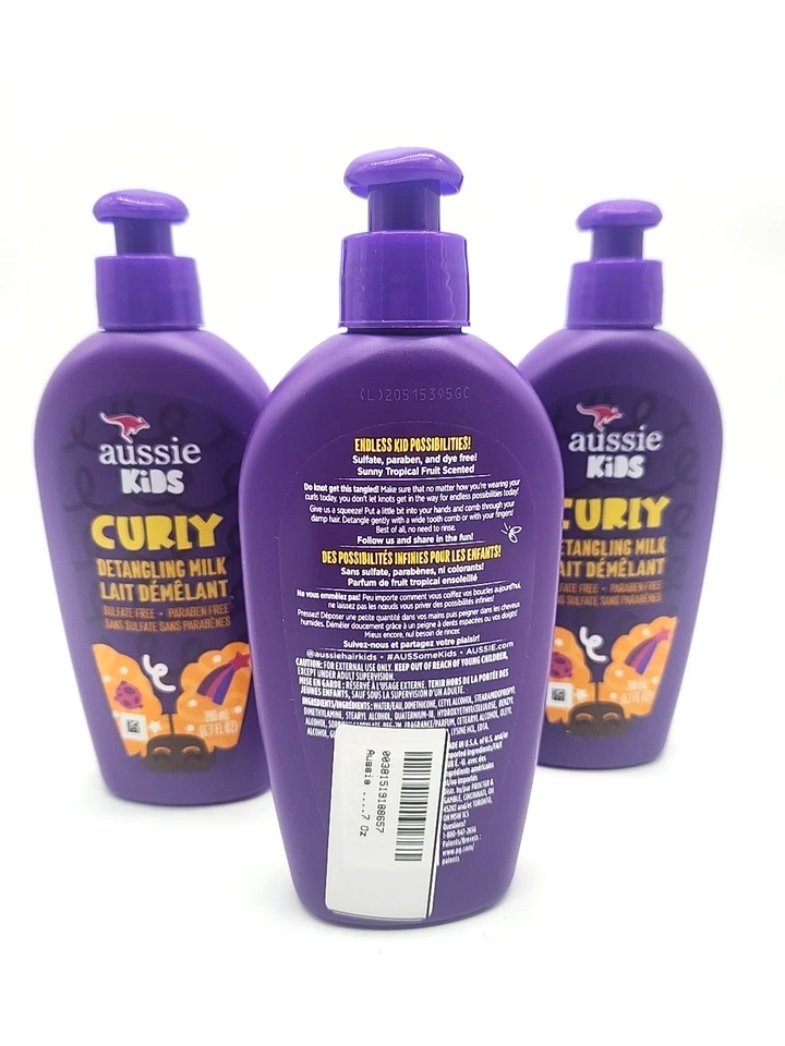 Aussie Kids Curly Hair Detangling Milk – 6.7oz Leave-In Conditioner 200ml 3 Pack - Image 3 of 4