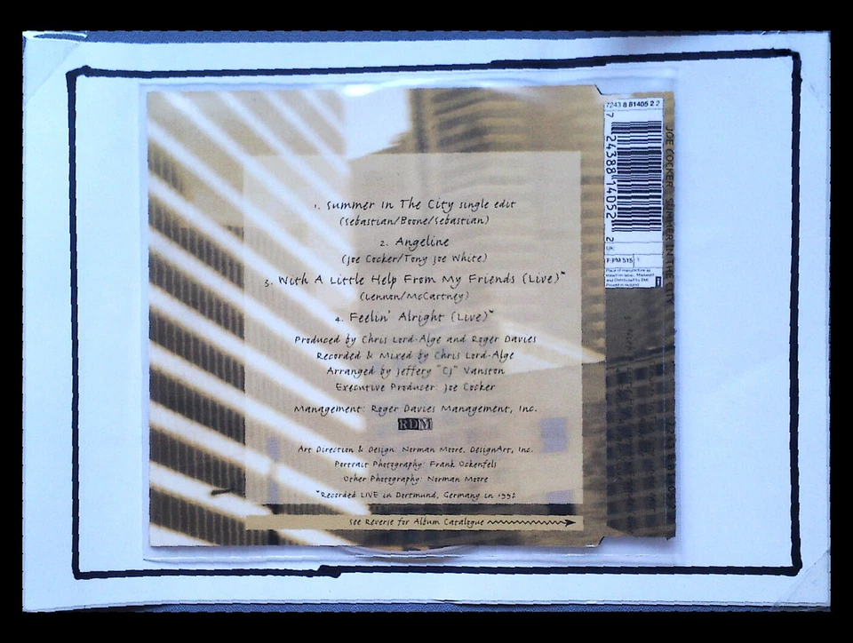 JOE COCKER: Summer In The City  NL  > VG+/VG+ (MCD) - Bild 3 von 3