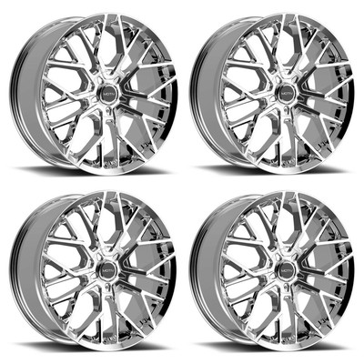 Set 4 20'' Motiv 441C Zenith Chrome 20x8.5 Wheels 5x4.5 5x120 Rims 40mm