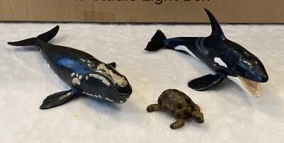Lot Of Schleich Orca Killer Whale Right Whale Turtle Animal Figures