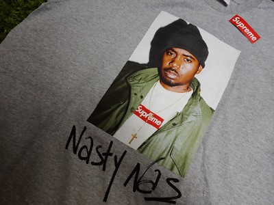 Supreme Nas Tee Tag Supreme F/W 2017 Nas Tee Heather Grey Size M