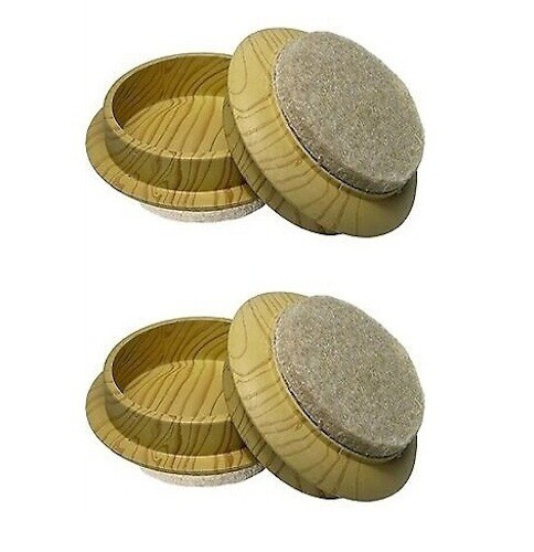 Wood Grain Furniture Cups Floor Protectors Felt 1 3/4" 4 Pack 31967TV