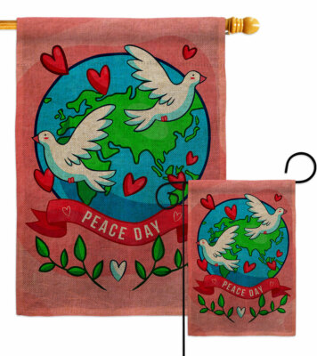 Peace On Earth Burlap Garden Flag Sweet Life Decorative Gift Yard House Banner