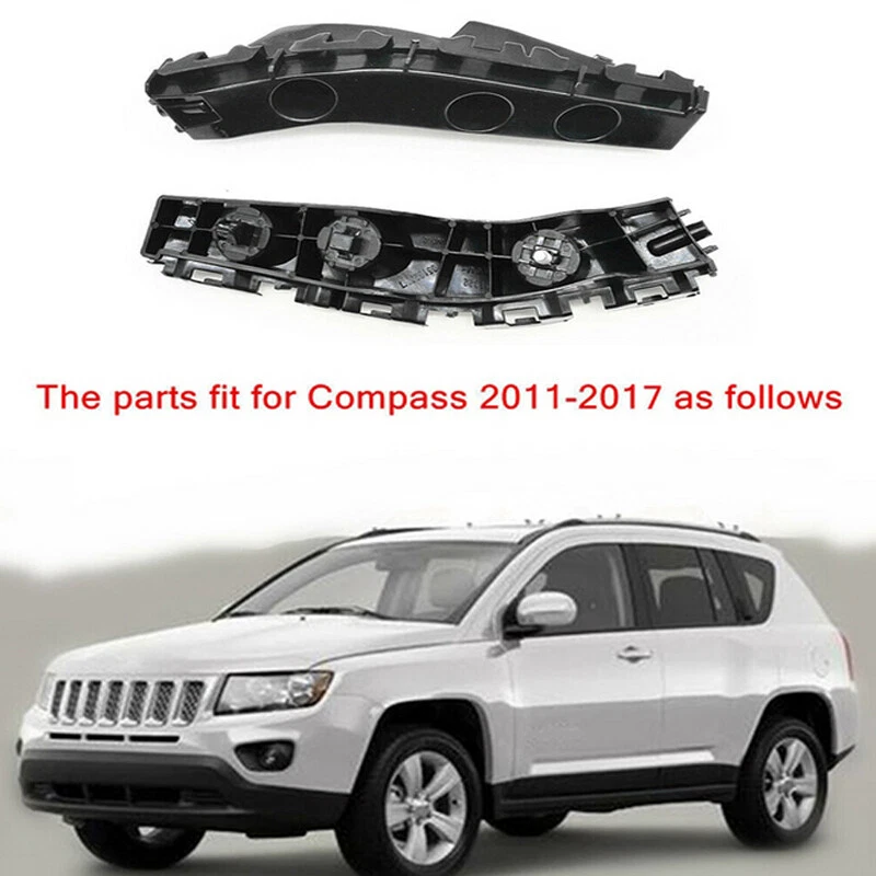 Soporte de parachoques delantero 2 piezas montaje de sujeción de plástico para Jeep Compass 2011-2017 Foto 2 de 4
