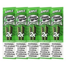 Double Platinum Wraps - Green Apple Flavor Wraps - 5 Pouches (2 Per Pack)