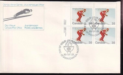 Canada FDC 1980 sc#848 Lake Placid Olympics-Downhill Skiing ULpb