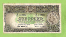 #D360. 1953  R33  TYPE COOMBS / WILSON  £1  ONE POUND  BANKNOTE  #HB68 302251