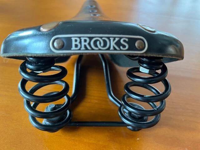 Selle Brooks Cuir Jaune Avec 2 Ressorts - Fabrication Française