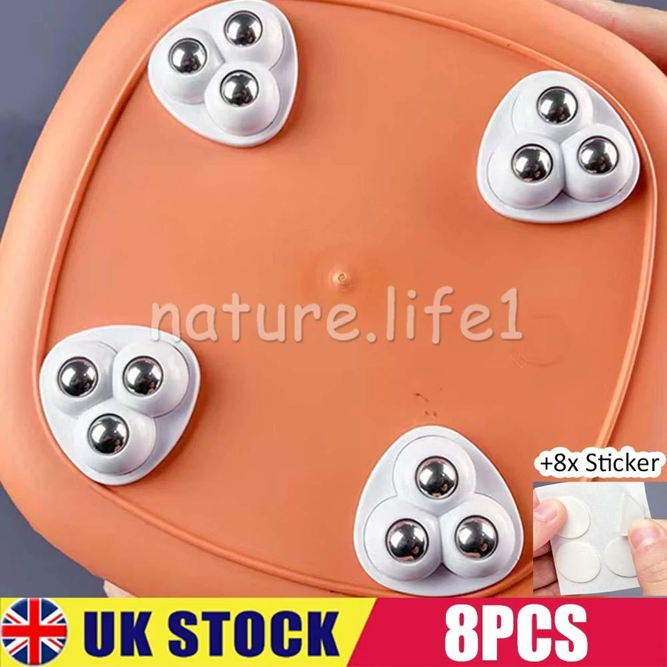 NATURE.LIFE1 8 Pack Castor Wheels Heavy Duty Swivel Caster Pulleys for Bins Small Furniture