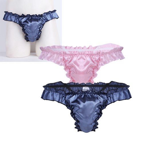Men's Satin Silk Ruffled Frilly Sissy Panties  Produktbild-Vorschau 8