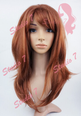 W141 Auburn Mix lange gewellte Lagenperücke - Studio7-uk 