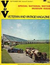 Veteran and Vintage Magazine September 1972, Special National Motor Museum Issue
