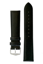 20MM Hirsch OSIRIS Calf Leather Watch Strap in Black Leather New MED 110/70mm