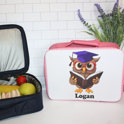 Personalised Scholar Owl Bag | Kids Insulated Lunch Bag | Lunch Bag - Picture 4 of 10