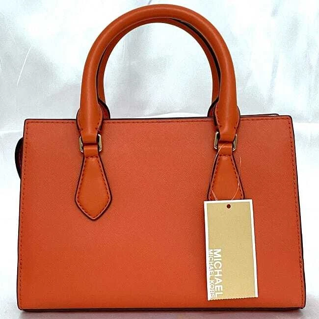 Michael Kors Bolso 2 Vías Naranja 35S3G6HS5L ec-20069 Sin Usar Buen Estado Cuero Foto 3 de 4